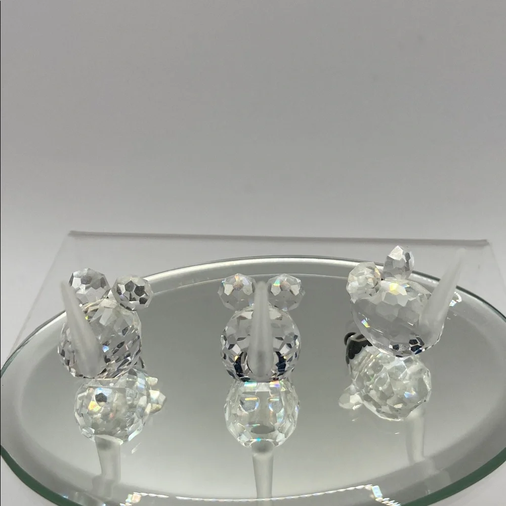 Swarovski Field Mice Set of 3 In A Summer Meadow Collection With Mirror Base
